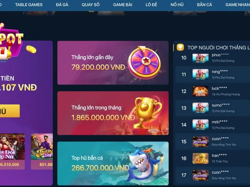 Jackpot winning screen demonstration